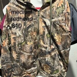 redhead camo zip up hoodie